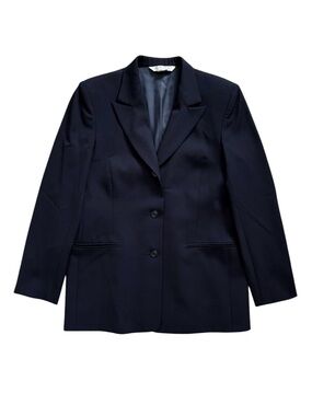 Vtg Austin Reed Fitted Wool Navy Blue Classic Blazer Size 10